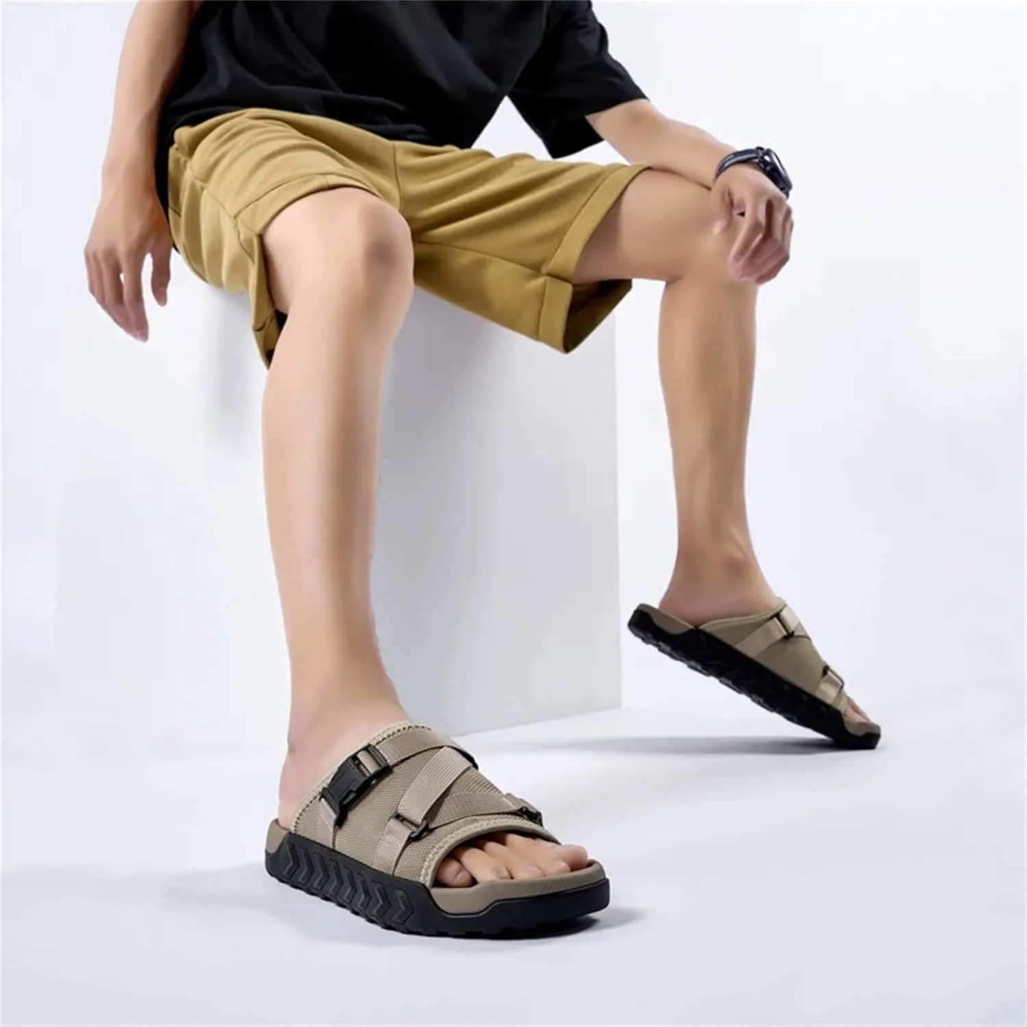 Men's Adjustable Slippers - Anti-Slip Outdoor Shoes with Comfort Fit