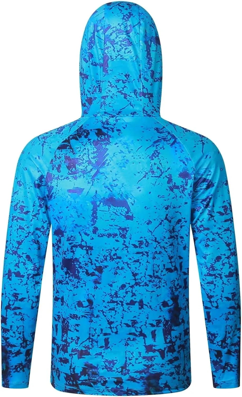 Men's UPF50  Sun Protection Hoodie Shirt Fashion Loose Long Sleeve Rash Guard Casual Fishing Shirt with Face Mask Plus Size