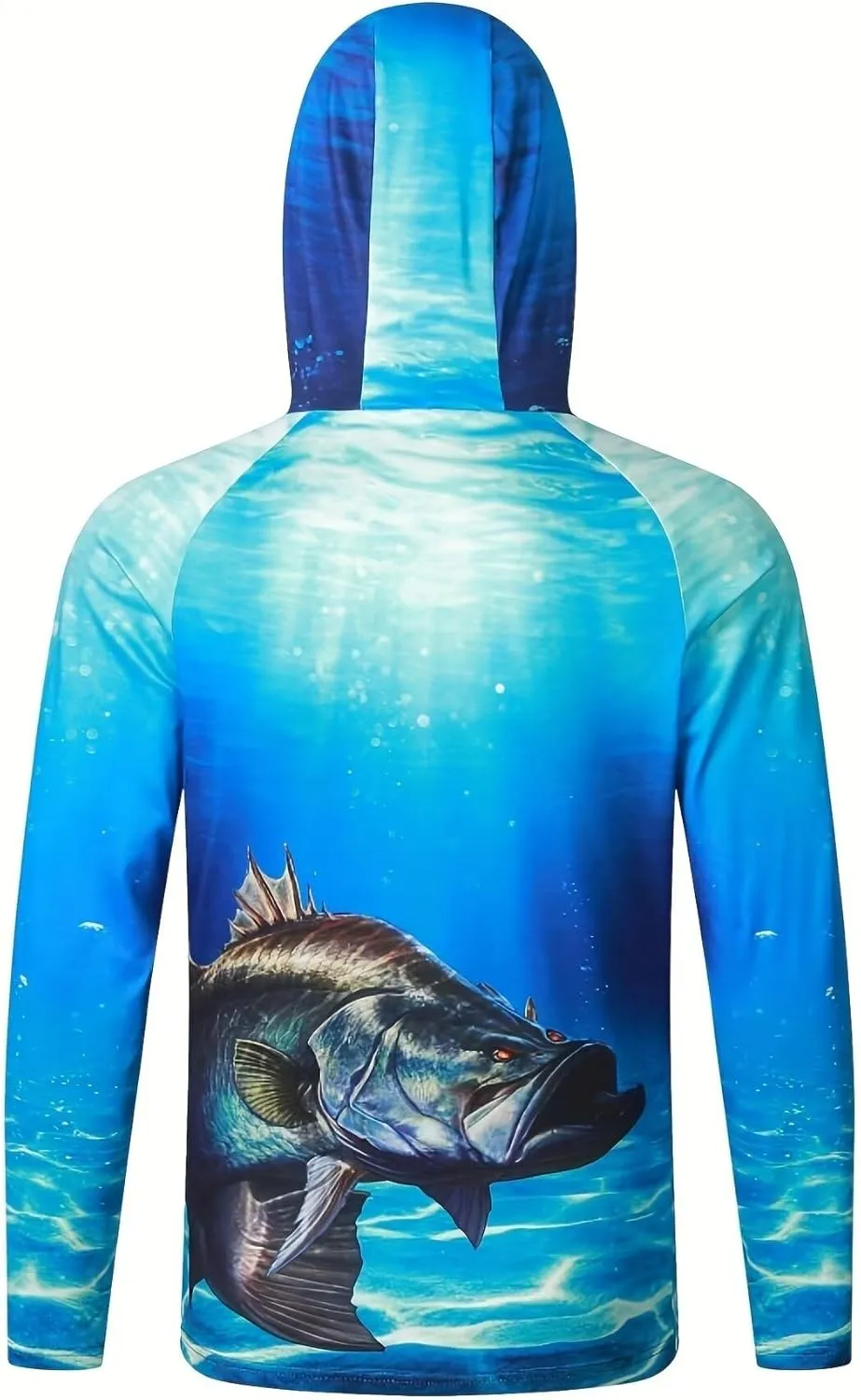 Men's UPF50  Sun Protection Hoodie Shirt Fashion Loose Long Sleeve Rash Guard Casual Fishing Shirt with Face Mask Plus Size