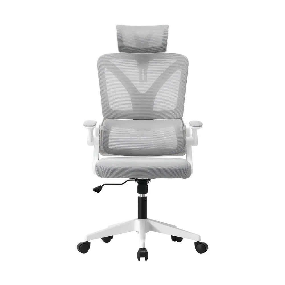 Mesh Office Chair D-Shape Back Support White&Black