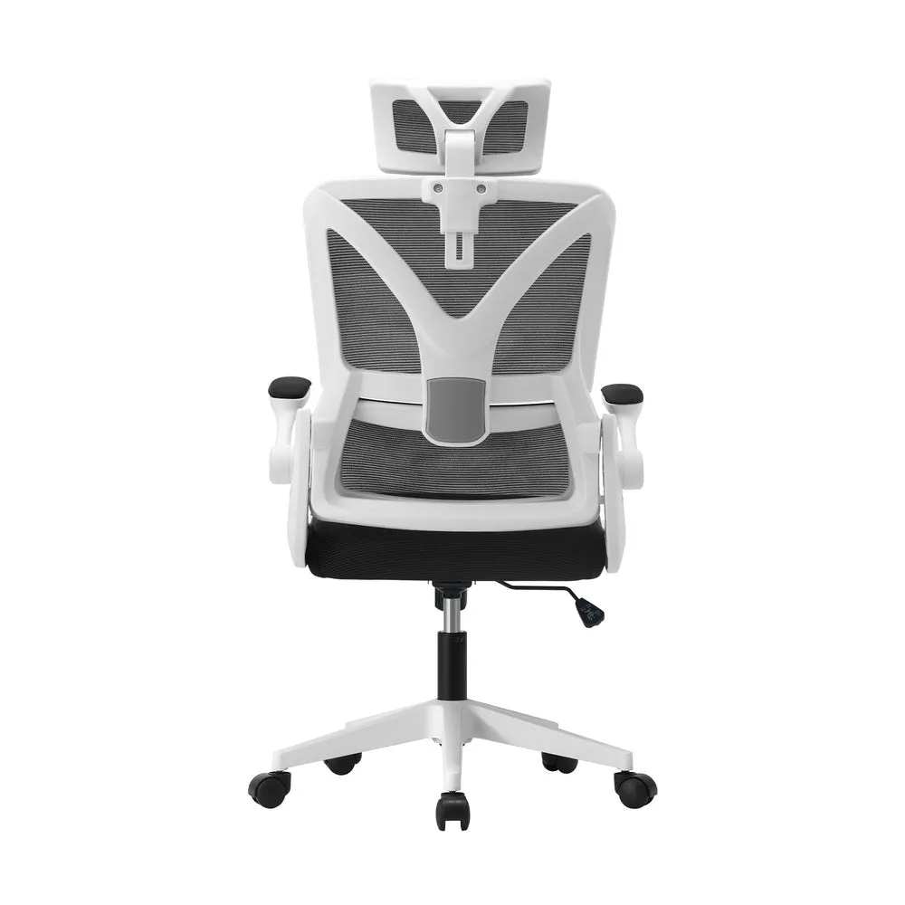 Mesh Office Chair D-Shape Back Support White&Black