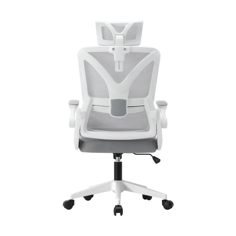 Mesh Office Chair D-Shape Back Support White&Black