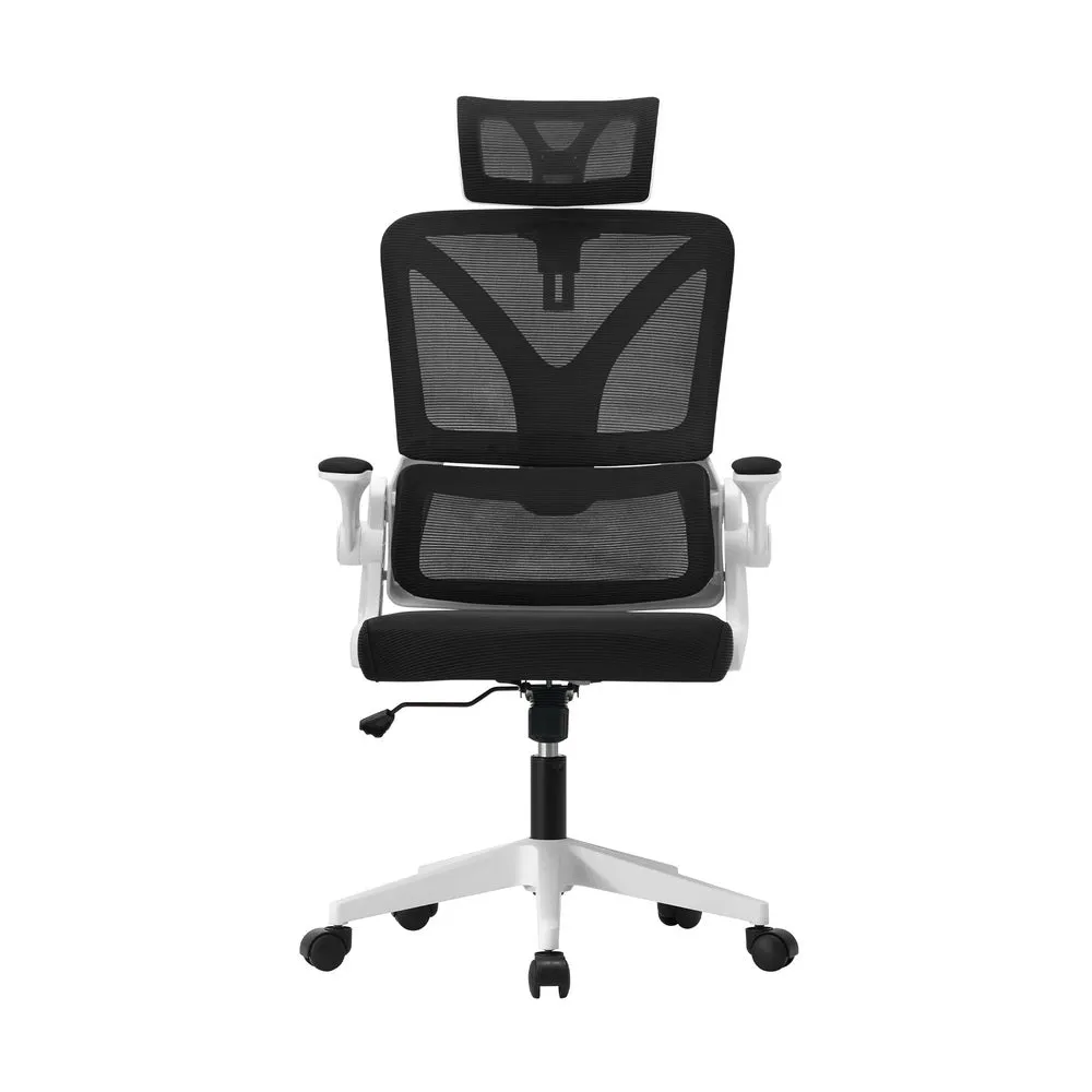 Mesh Office Chair D-Shape Back Support White&Black