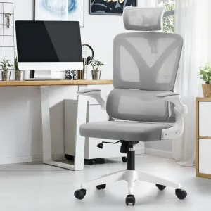 Mesh Office Chair D-Shape Back Support White&Black