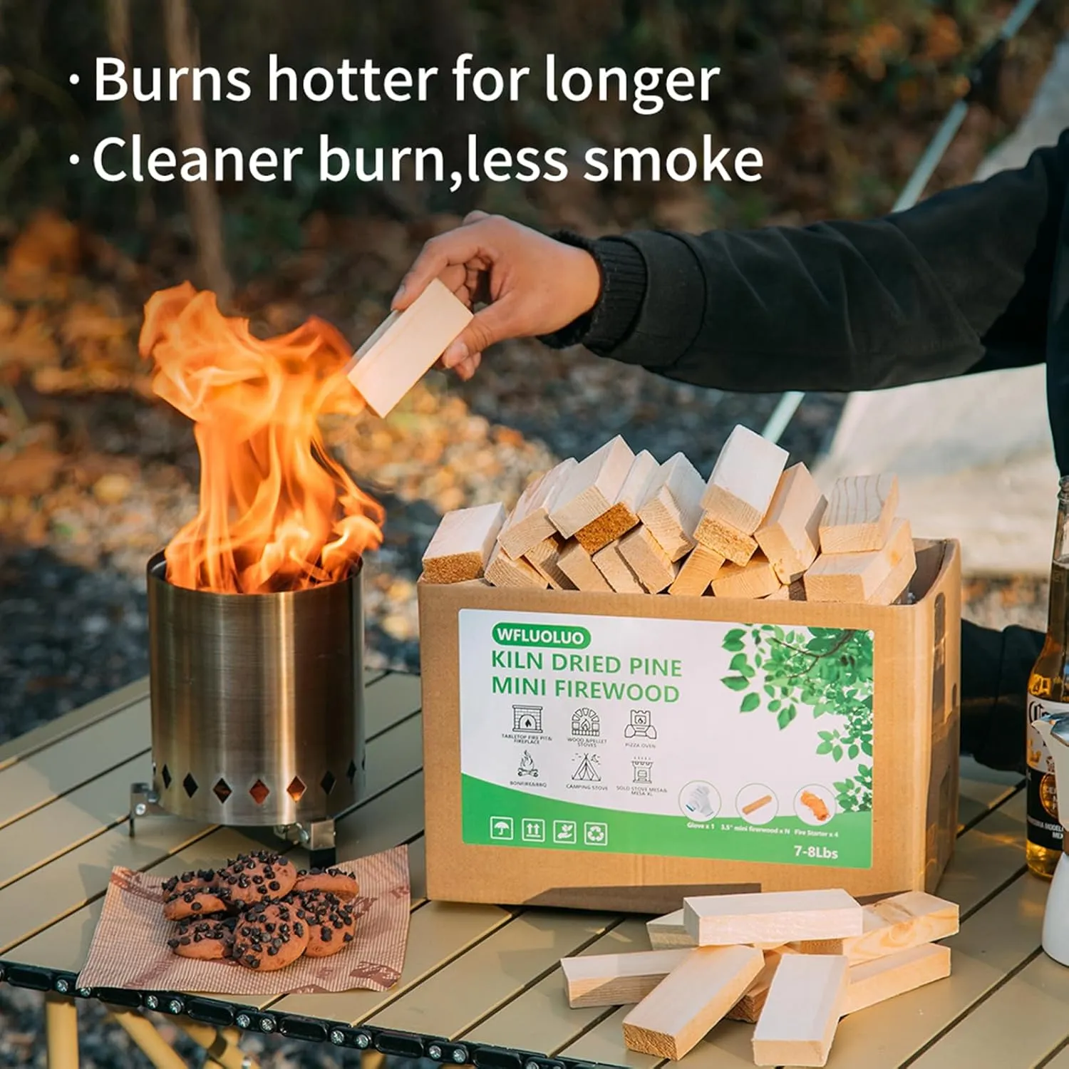 Mini Firewood 3.5'' Lengths Pine Kiln Dried Firewood Great Solo Stove Accessories Tool Prefect for Solo Stove Mesa, Tabletop Fire Pit, Solo Stove Mesa Sticks Wood