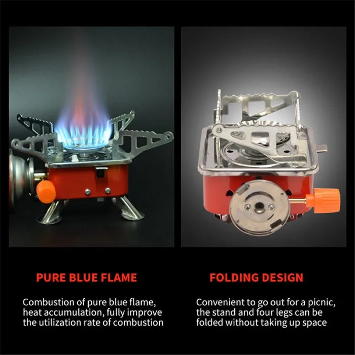 Mini Portable Outdoor Gas Stove, Butane Gas Burner For Outdoor Camping, Hiking, Picnic, Mini gas stove, Stainless Steel body, Folding Furnace, Camping Equipment