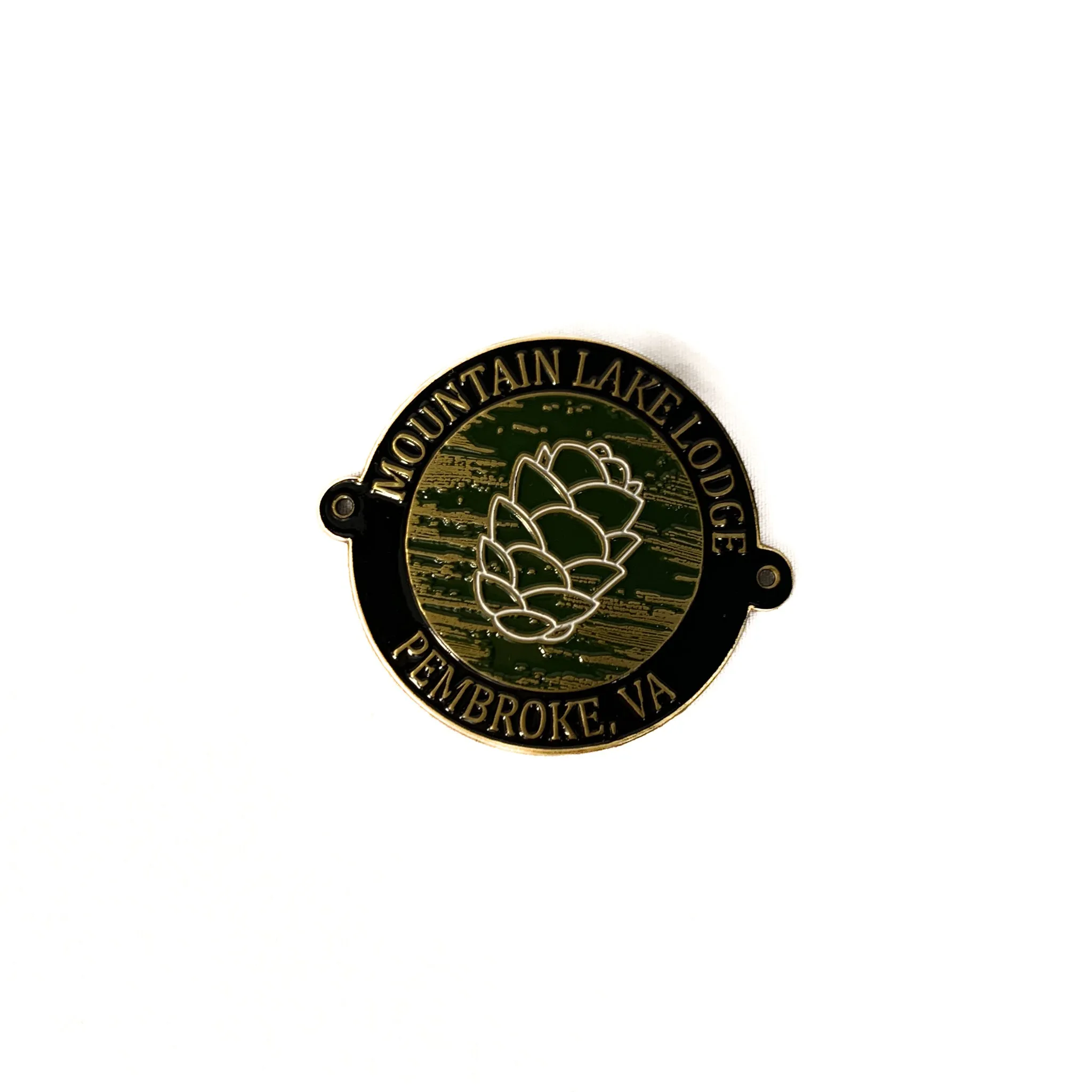 Mountain Lake Lodge Hiking Stick Medallion