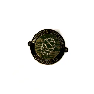 Mountain Lake Lodge Hiking Stick Medallion