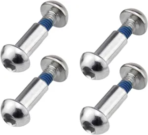 MTB Rear Shock Absorber Screw 25-86mm Full Suspension Mountain Bike Bolts M8 Semi-Round Hexagon Socket Locking Screws 4 Sets(Silver,56MM)