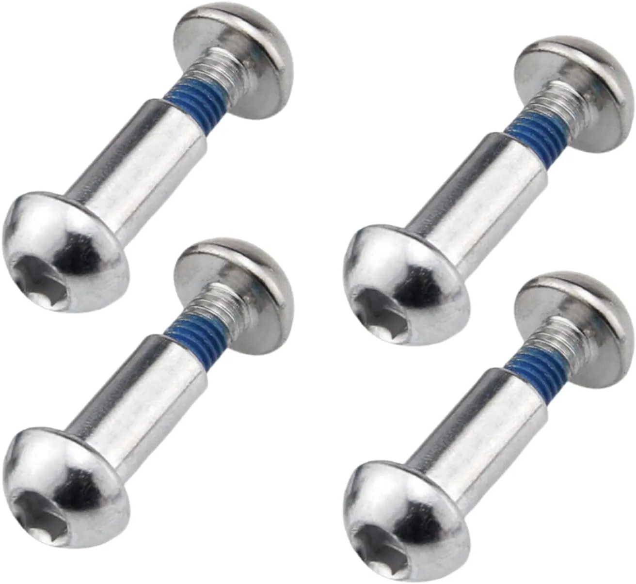 MTB Rear Shock Absorber Screw 25-86mm Full Suspension Mountain Bike Bolts M8 Semi-Round Hexagon Socket Locking Screws 4 Sets(Silver,56MM)