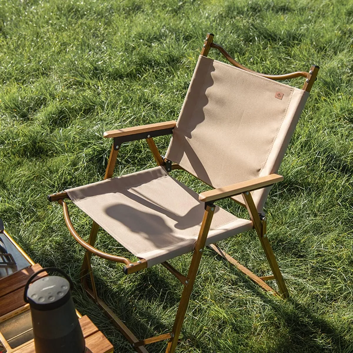 Naturehike Camping Chair, Foldable Chair for Outdoor Garden, Large Khaki