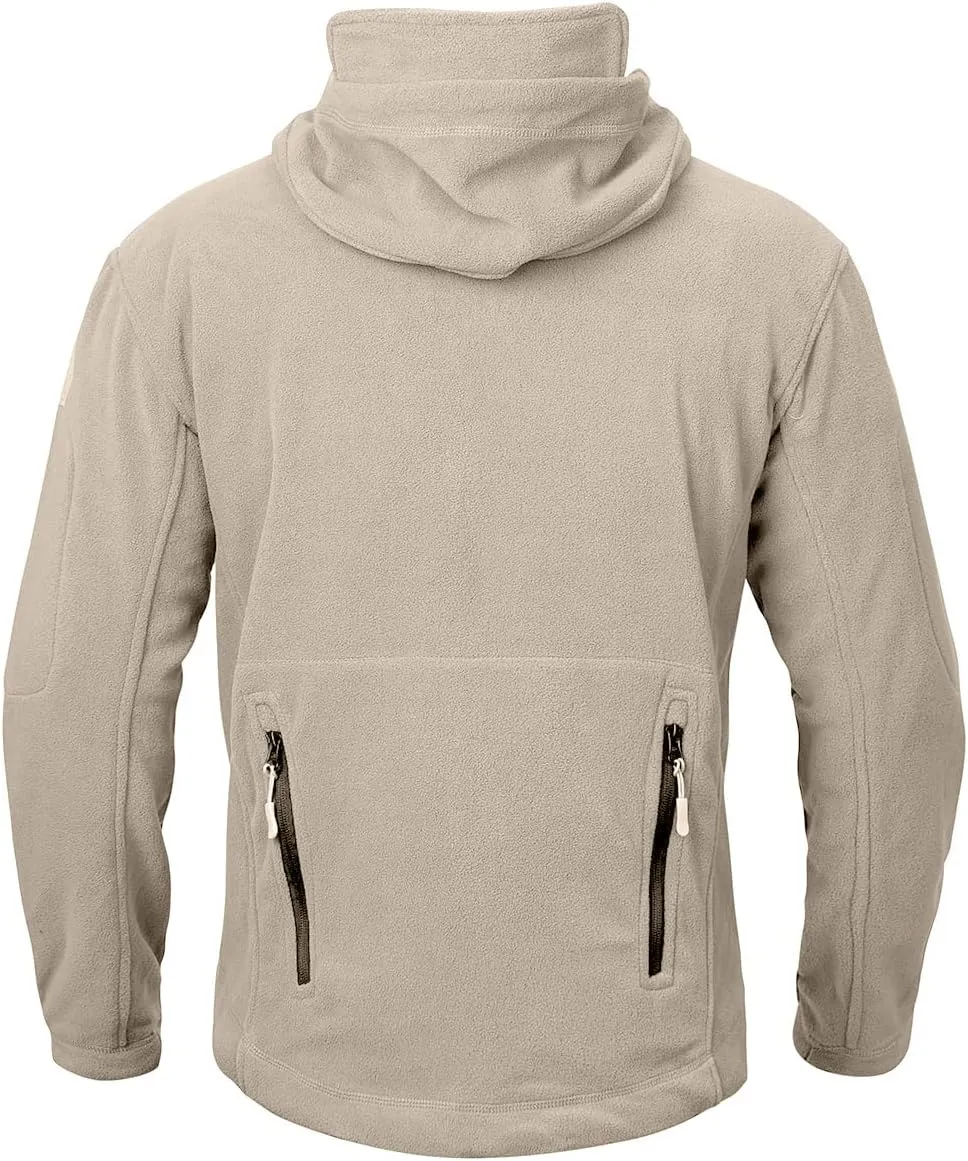 NAVEKULL Men's Tactical Hoodie Fleece Jacket Winter Warm Full-Zip Military Army Outdoor Hiking Coat with 7 Zip-pockets