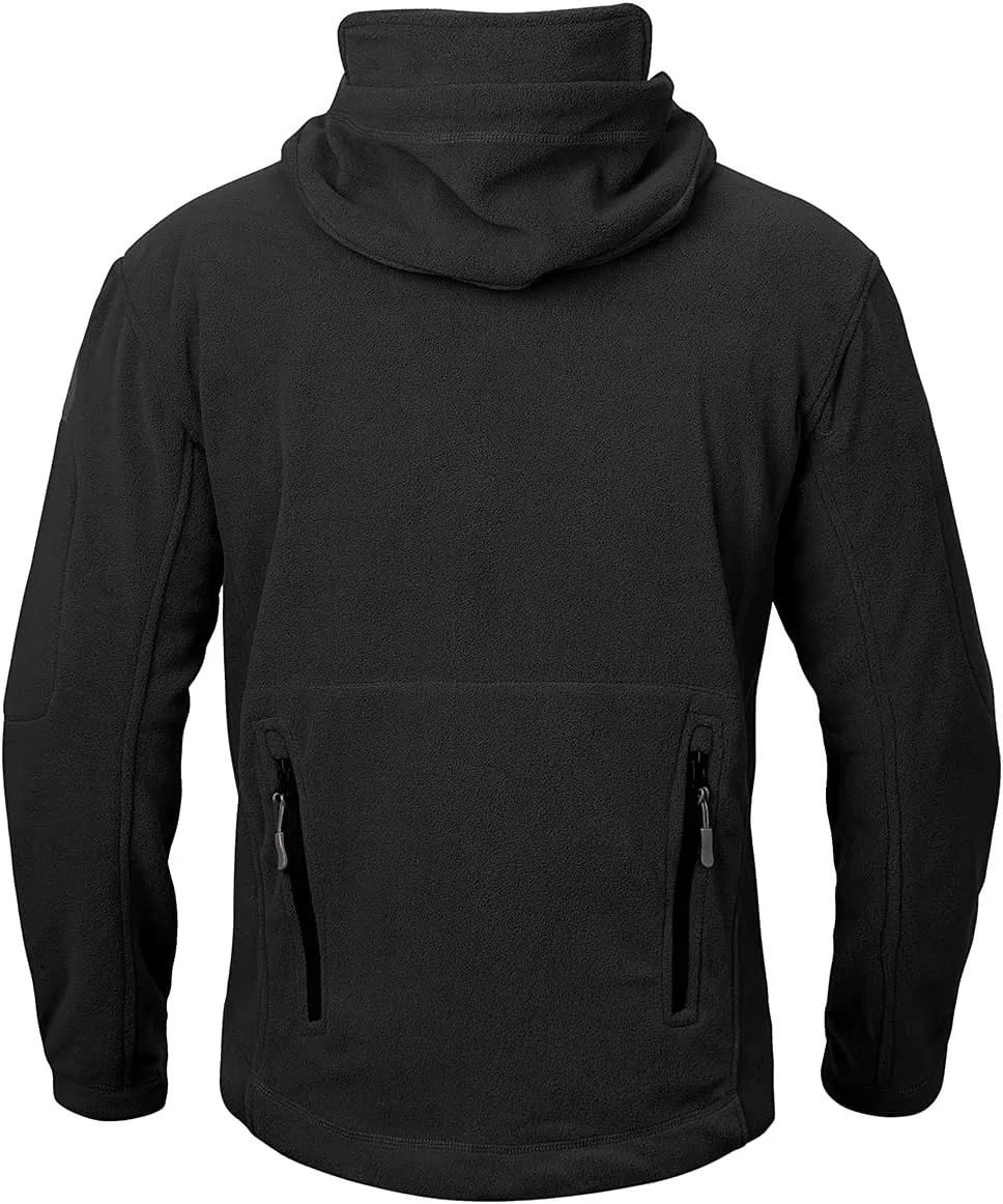 NAVEKULL Men's Tactical Hoodie Fleece Jacket Winter Warm Full-Zip Military Army Outdoor Hiking Coat with 7 Zip-pockets