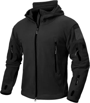 NAVEKULL Men's Tactical Hoodie Fleece Jacket Winter Warm Full-Zip Military Army Outdoor Hiking Coat with 7 Zip-pockets