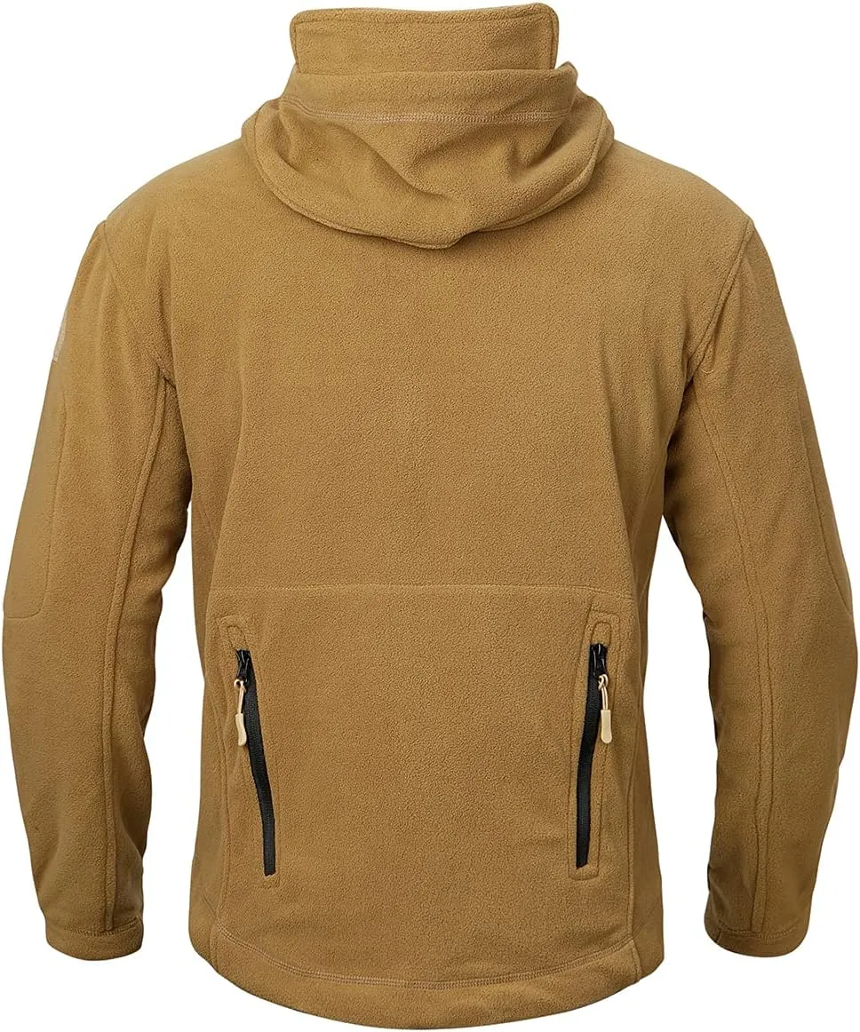 NAVEKULL Men's Tactical Hoodie Fleece Jacket Winter Warm Full-Zip Military Army Outdoor Hiking Coat with 7 Zip-pockets