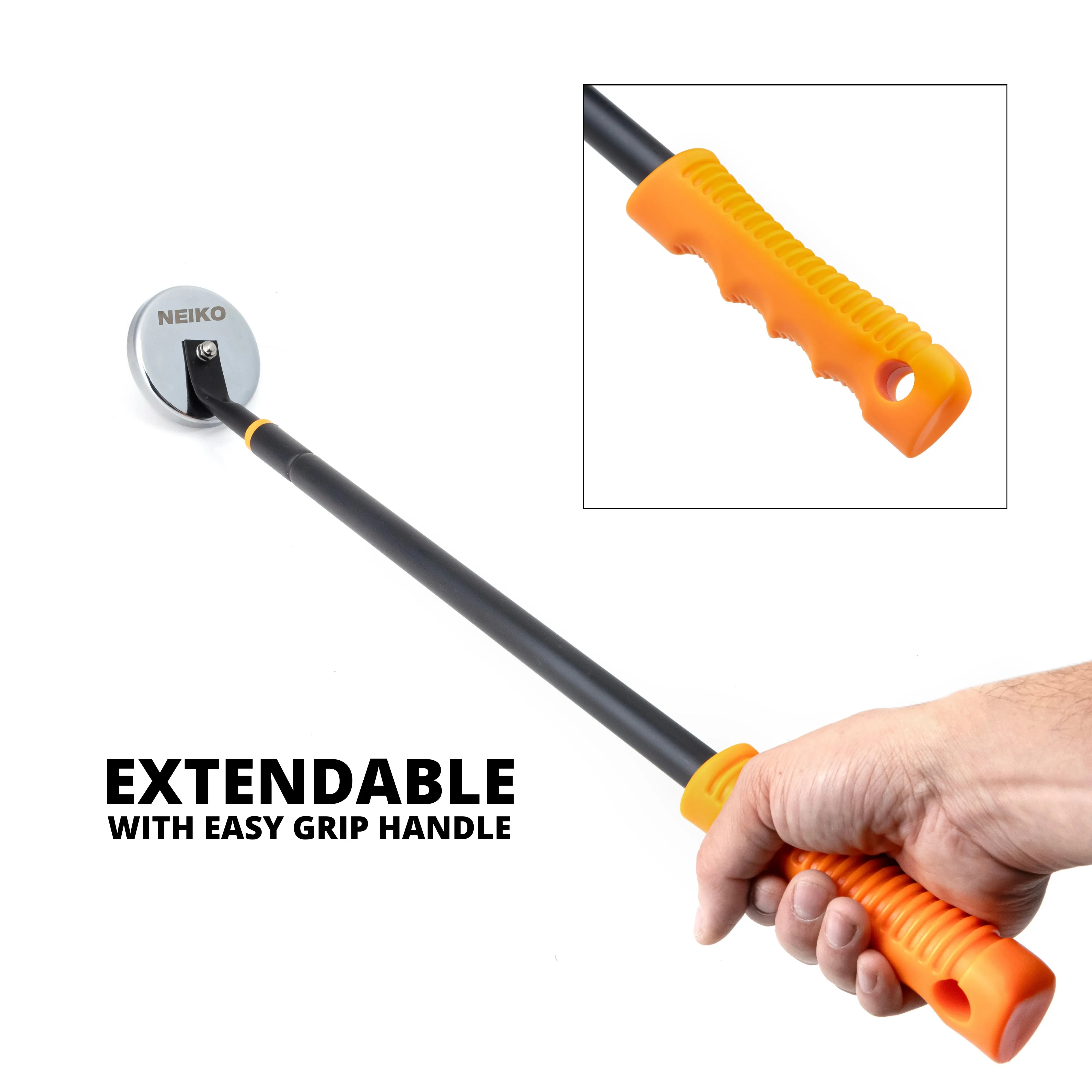 NEIKO 53428A Telescoping Magnetic Pickup Tool, Heavy Duty 50 Pound, 36.5-Inch-Long Magnet Stick, Large Magnet with Handle, Extendable Nail Sweeper, Magnetic Wand