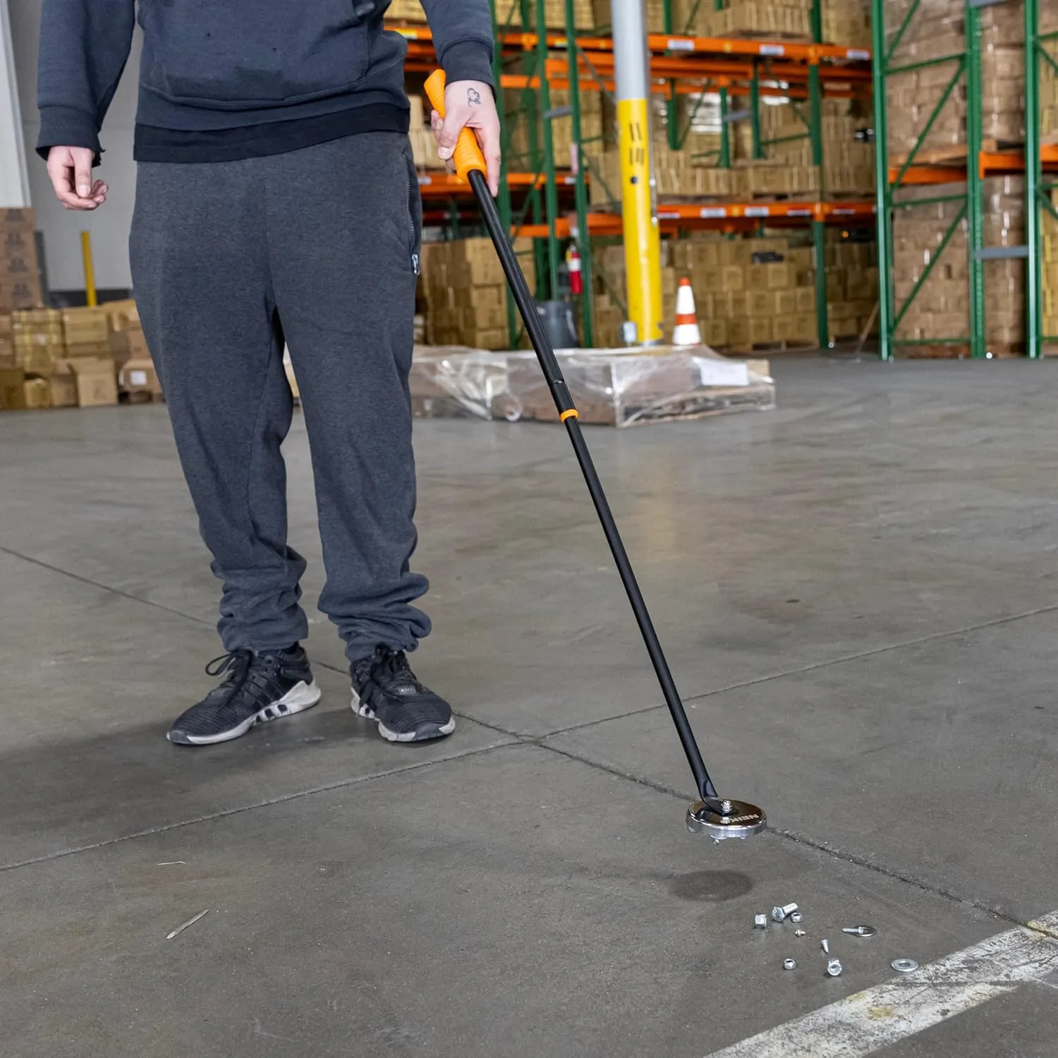 NEIKO 53428A Telescoping Magnetic Pickup Tool, Heavy Duty 50 Pound, 36.5-Inch-Long Magnet Stick, Large Magnet with Handle, Extendable Nail Sweeper, Magnetic Wand