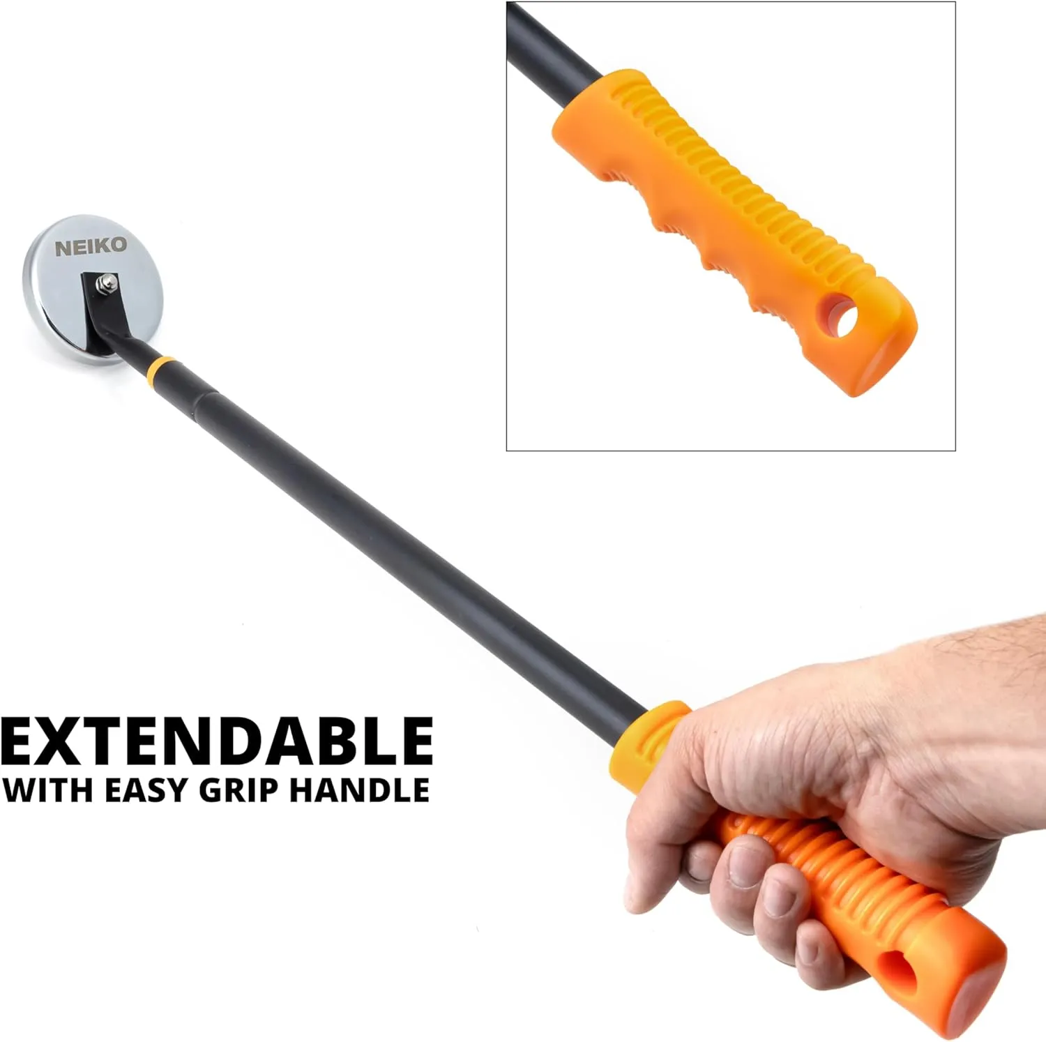 NEIKO 53428A Telescoping Magnetic Pickup Tool, Heavy Duty 50 Pound, 36.5-Inch-Long Magnet Stick, Large Magnet with Handle, Extendable Nail Sweeper, Magnetic Wand