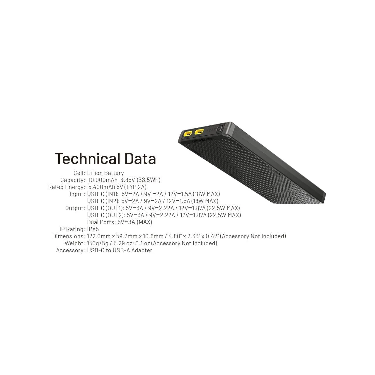Nitecore NB10000 GEN3 Ultralight Power Bank