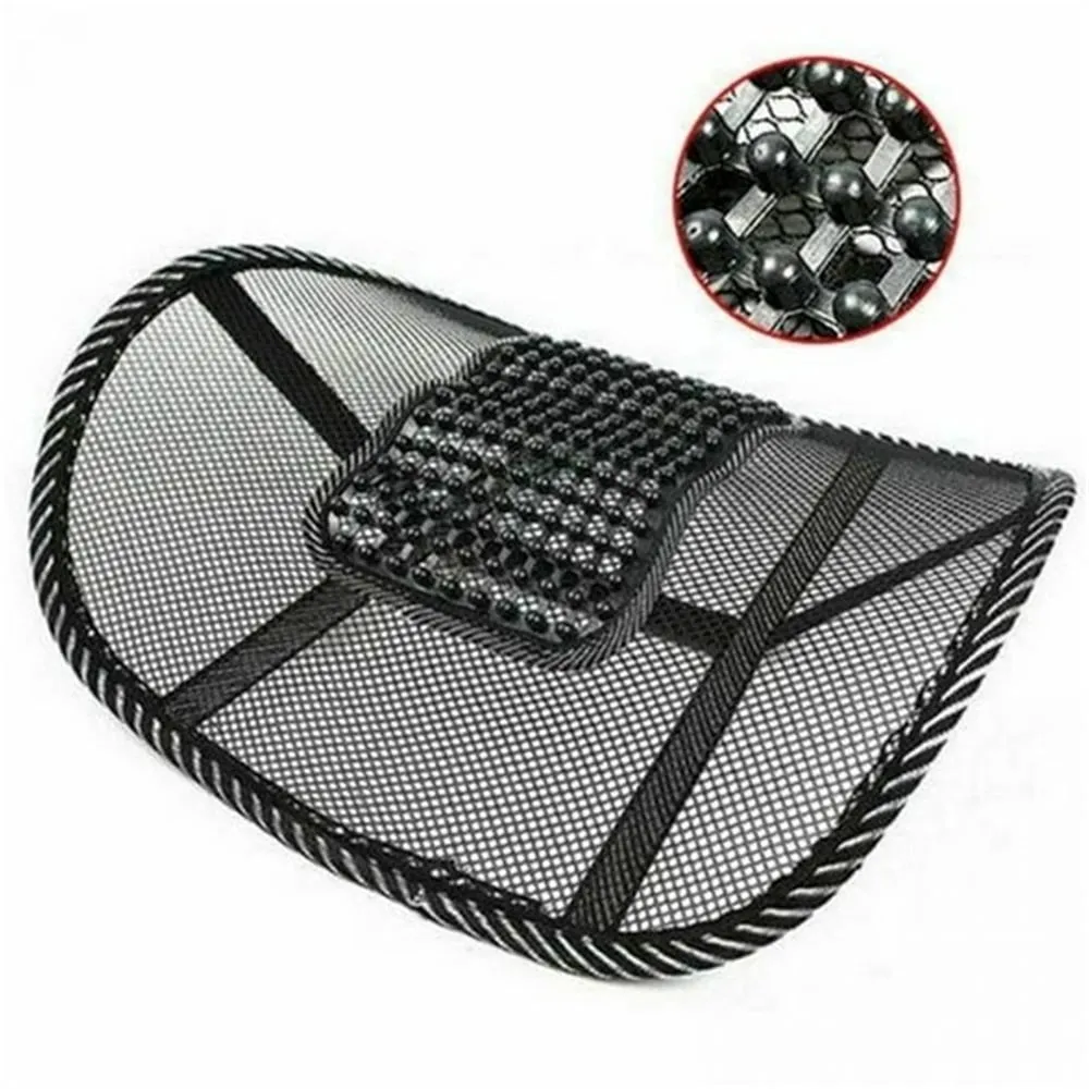NOGIS Lumbar Support, Car Mesh Back Support with Massage Beads Ergonomic Designed for Comfort and Lower Back Pain Relief - Lumbar Back Support Cushion for Car Seat, Office Chair,Wheelchair