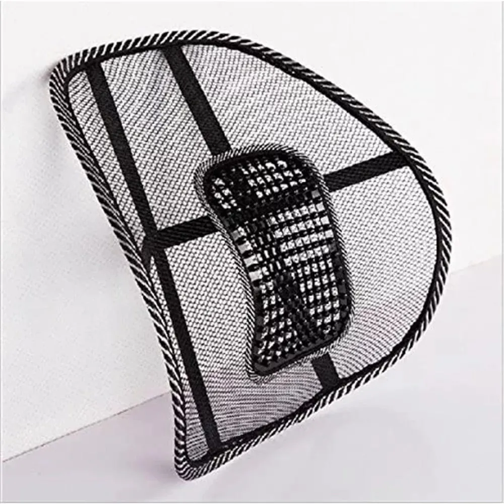 NOGIS Lumbar Support, Car Mesh Back Support with Massage Beads Ergonomic Designed for Comfort and Lower Back Pain Relief - Lumbar Back Support Cushion for Car Seat, Office Chair,Wheelchair