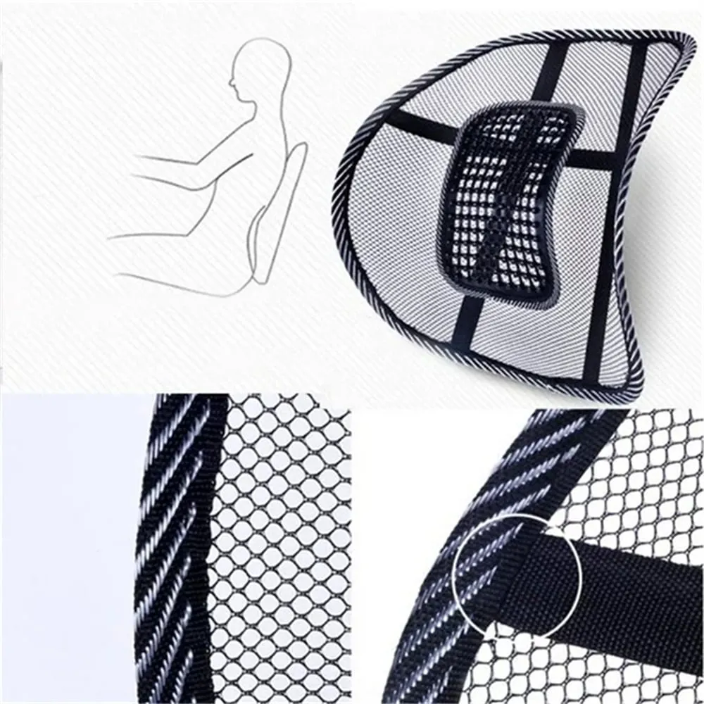 NOGIS Lumbar Support, Car Mesh Back Support with Massage Beads Ergonomic Designed for Comfort and Lower Back Pain Relief - Lumbar Back Support Cushion for Car Seat, Office Chair,Wheelchair