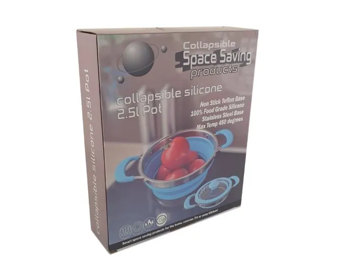 Non Stick 2.5L Collapsible Silicone Pot Medium