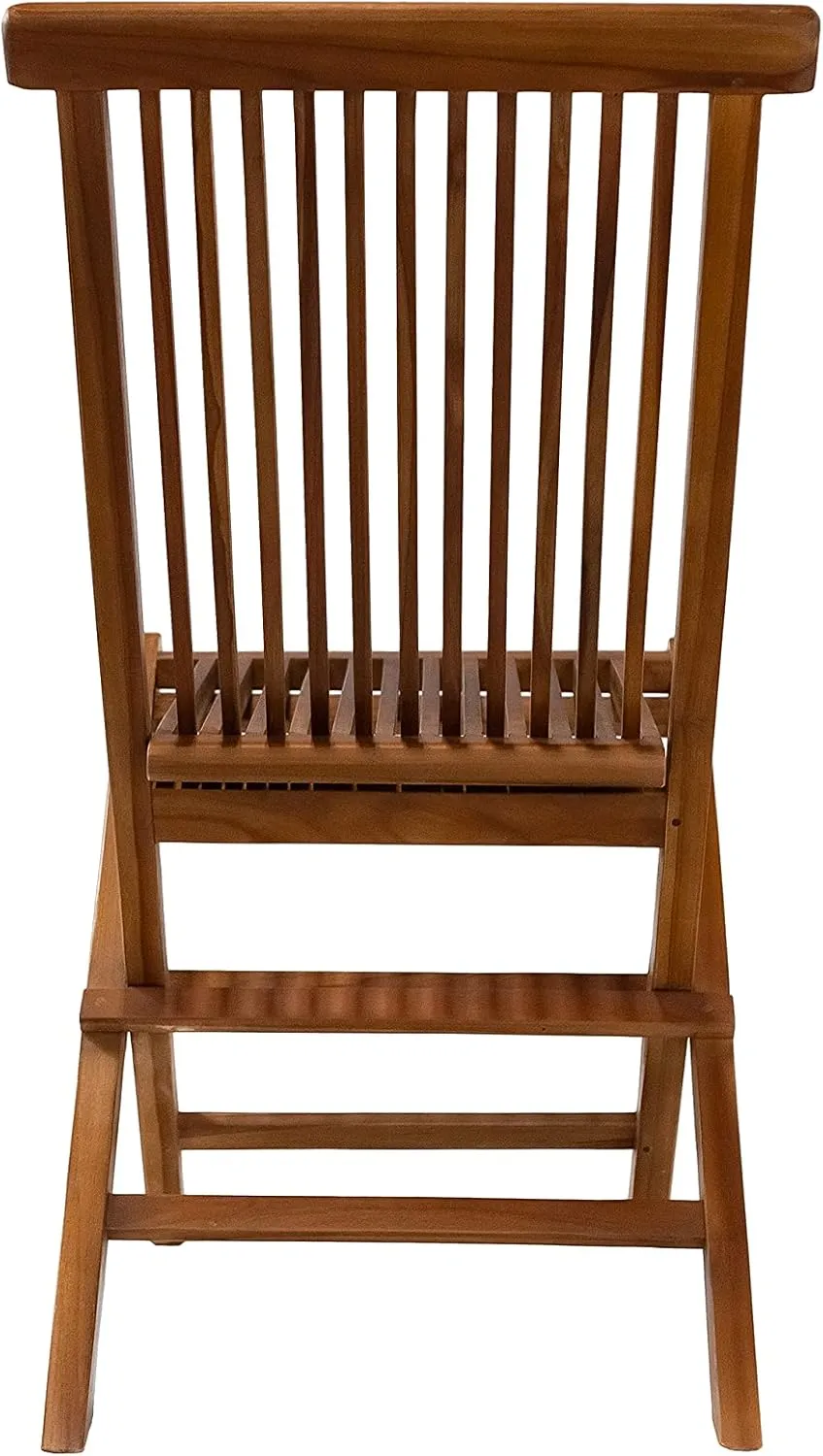 Nordic Style Folding Chair for Indoor and Outdoor Use - Patio, Balcony, Dining (Oiled Finish, Brown)