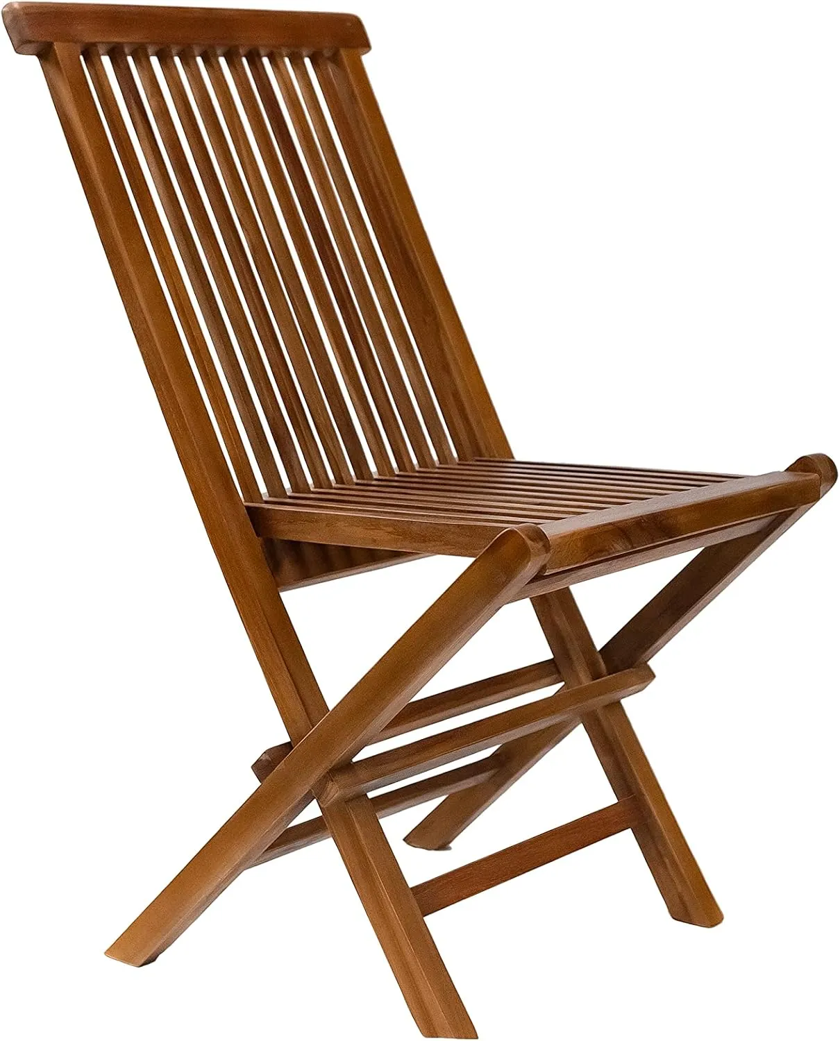 Nordic Style Folding Chair for Indoor and Outdoor Use - Patio, Balcony, Dining (Oiled Finish, Brown)