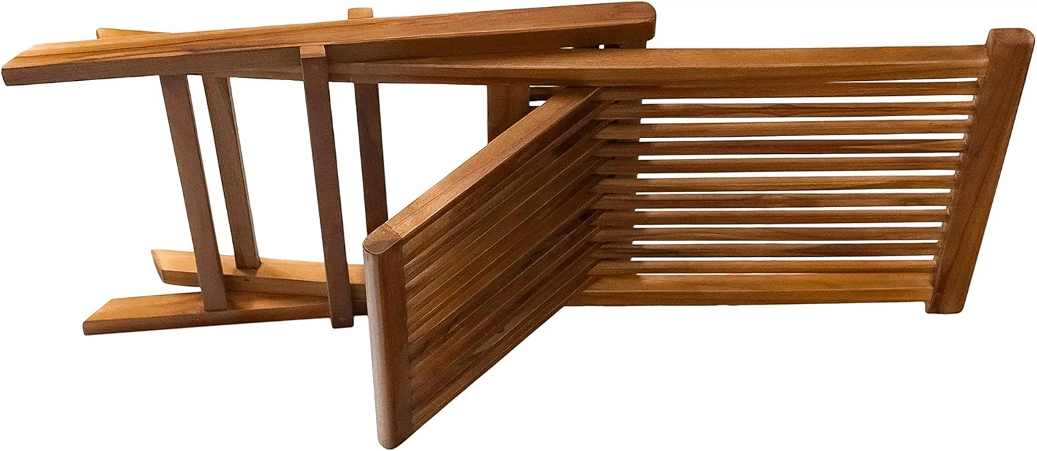 Nordic Style Folding Chair for Indoor and Outdoor Use - Patio, Balcony, Dining (Oiled Finish, Brown)