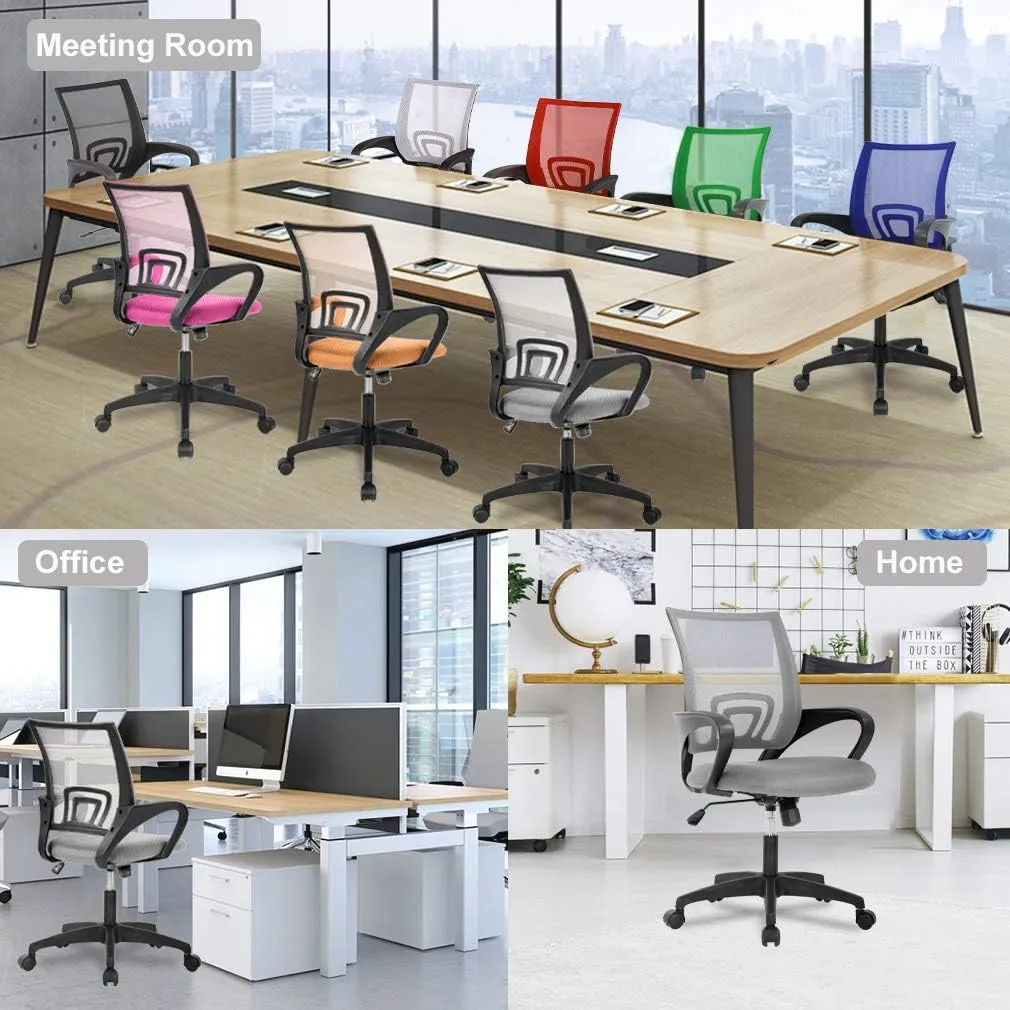 Office Chair Desk Chair Computer Chair Ergonomic Executive Swivel Rolling Chair with Lumbar Support Arms Adjustable Task Chair for Women Adults, Grey