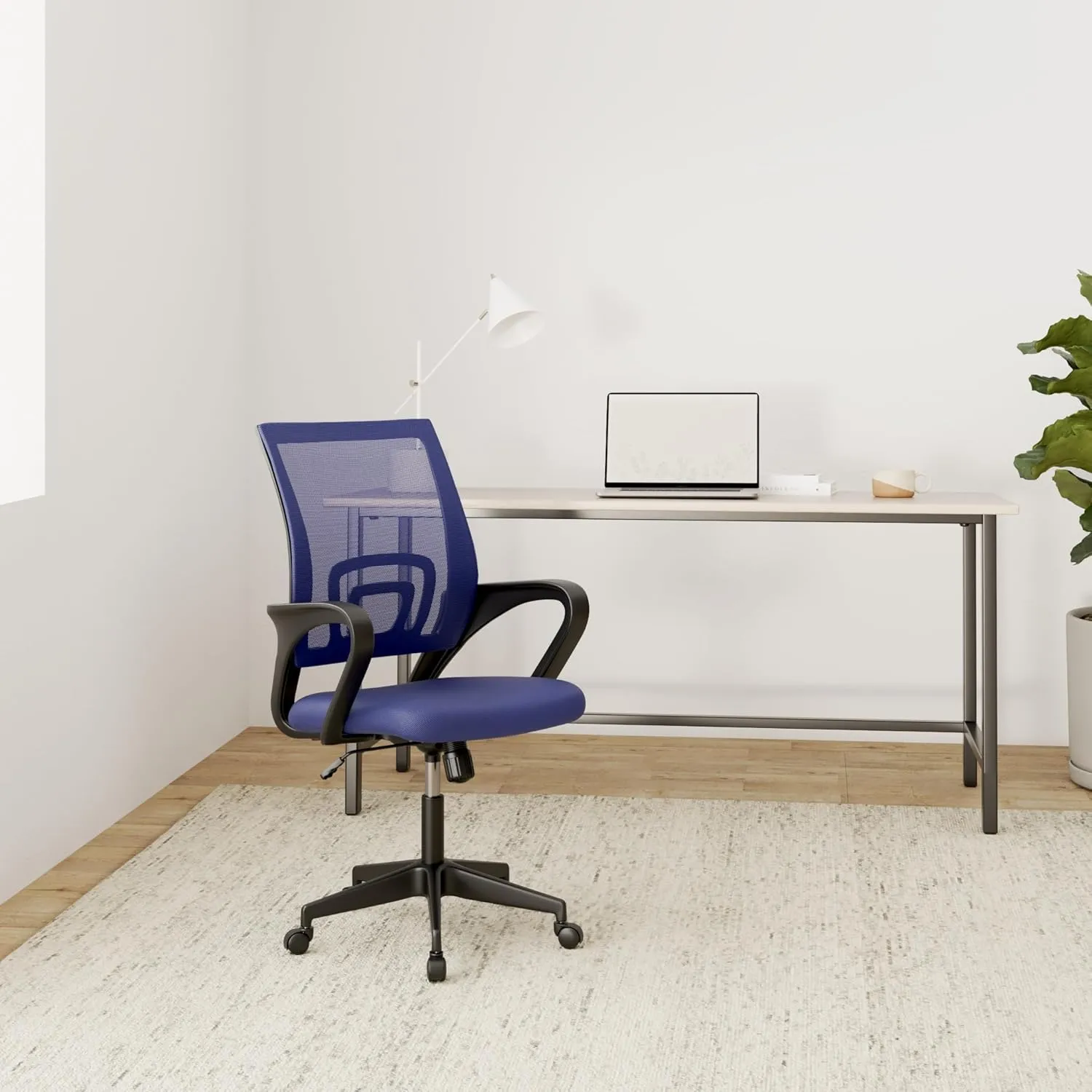 Office Chair Desk Chair Mesh Computer Chair with Lumbar Support Modern Executive Adjustable Chair Task Rolling Swivel Ergonomic Chair for Women Adults(Blue)