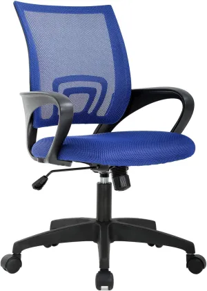 Office Chair Desk Chair Mesh Computer Chair with Lumbar Support Modern Executive Adjustable Chair Task Rolling Swivel Ergonomic Chair for Women Adults(Blue)