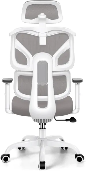 Office Chair Ergonomic Desk Chair, High Back Gaming Chair, Big and Tall Reclining Comfy Home Office Desk Chair Breathable Mesh Lumbar Support Computer Chair Adjustable Arms, 3D Headrest (Gray)