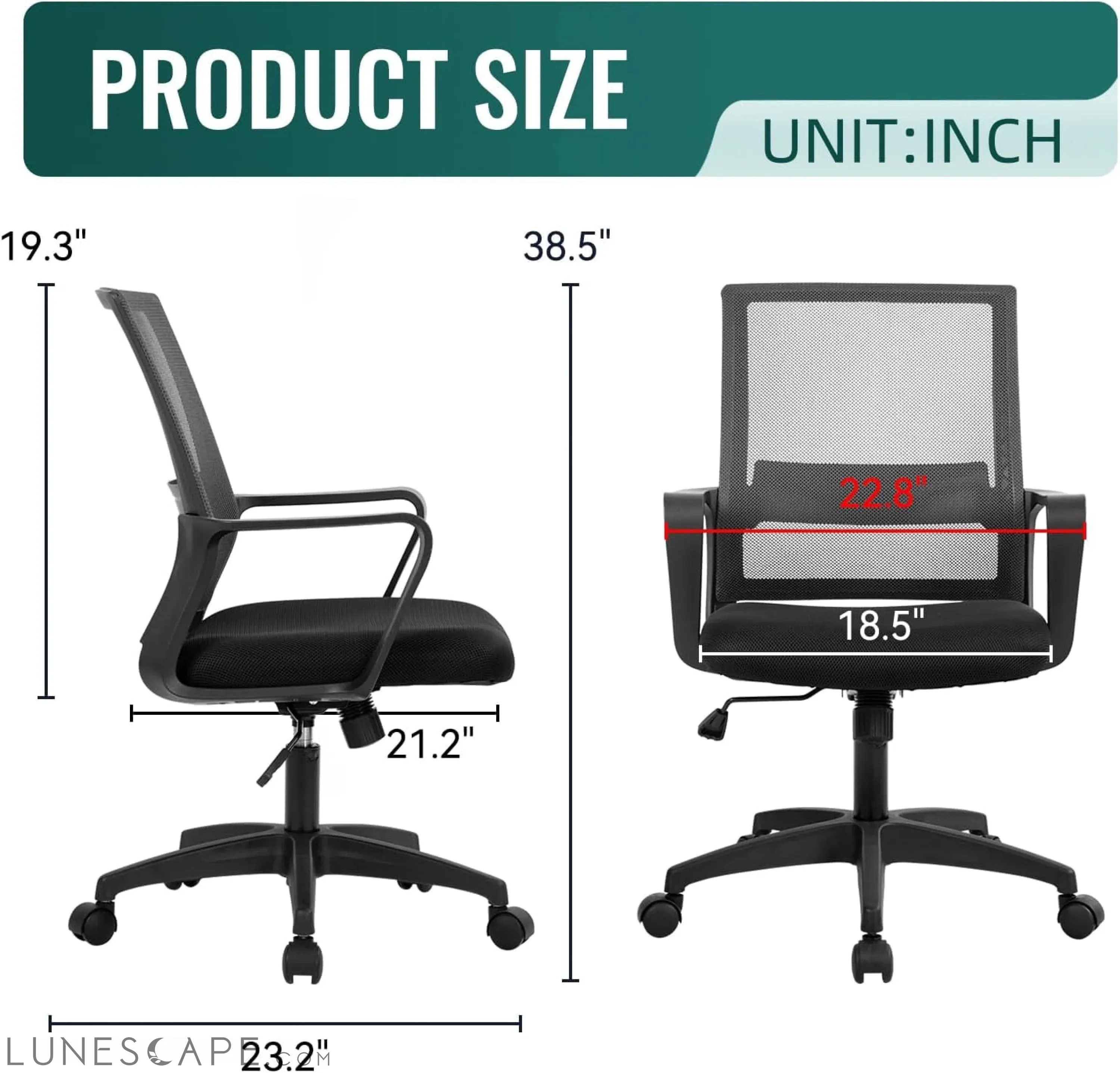 Office Chair Ergonomic Desk Task Chair Mesh Computer Chair Mid-Back