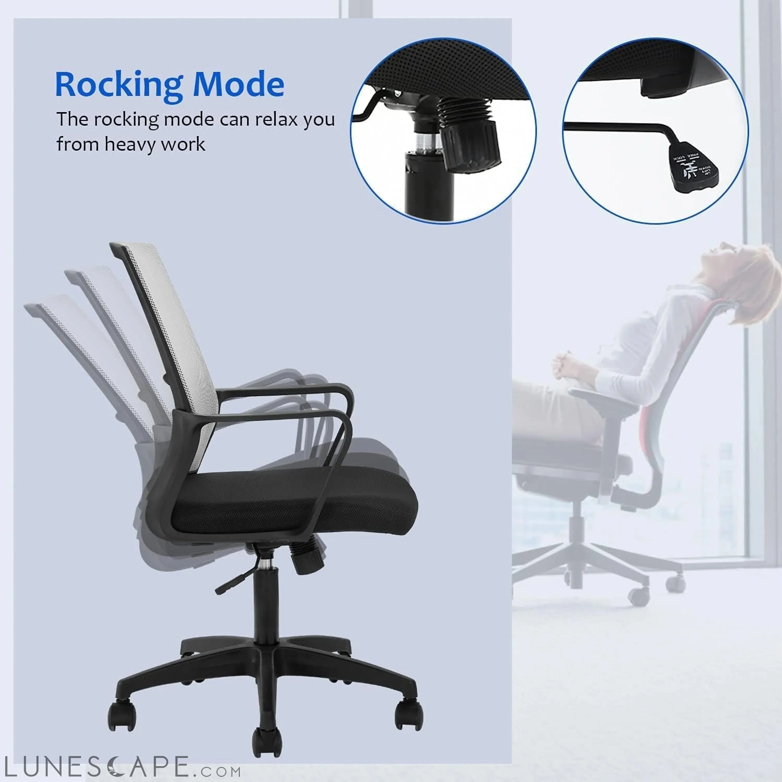 Office Chair Ergonomic Desk Task Chair Mesh Computer Chair Mid-Back