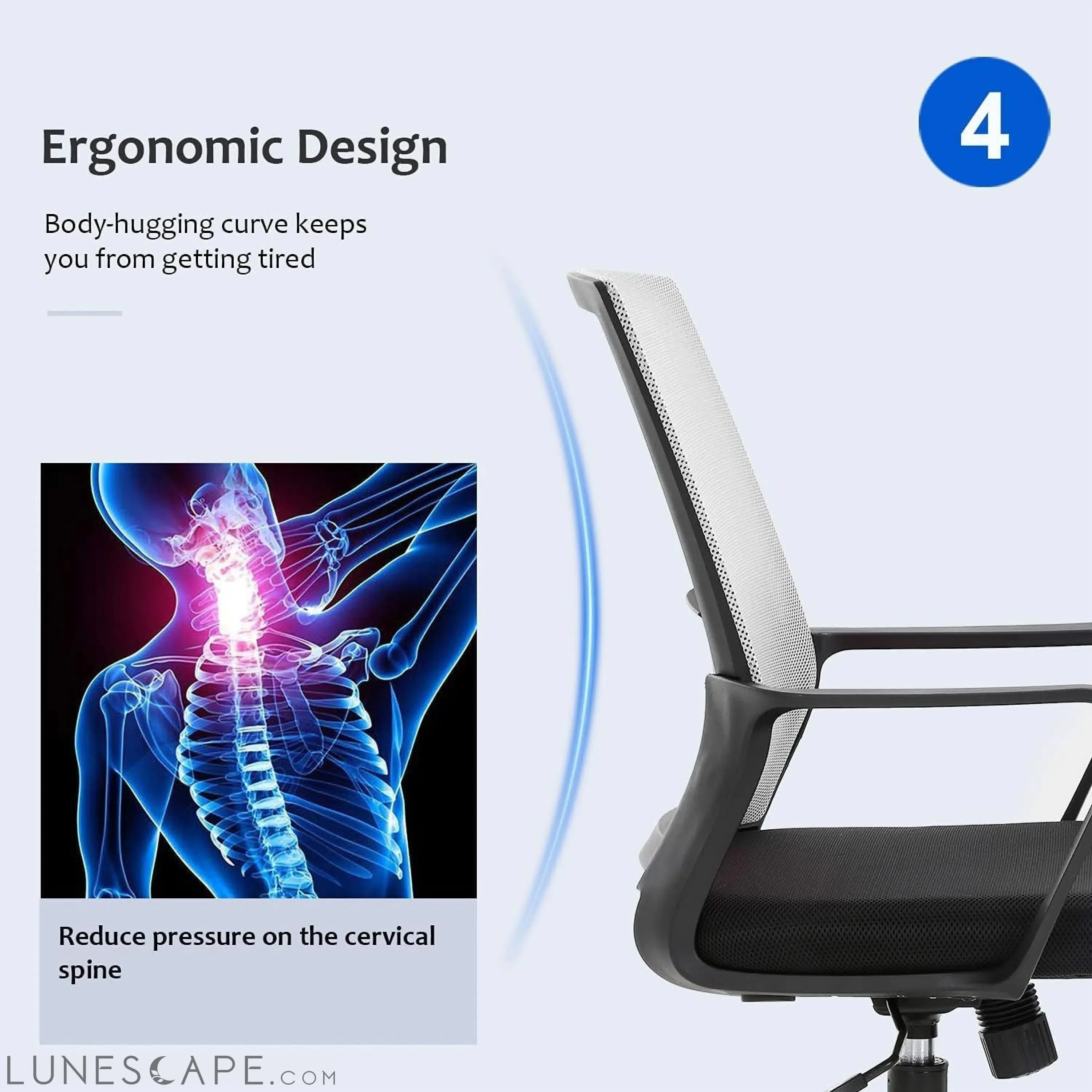 Office Chair Ergonomic Desk Task Chair Mesh Computer Chair Mid-Back