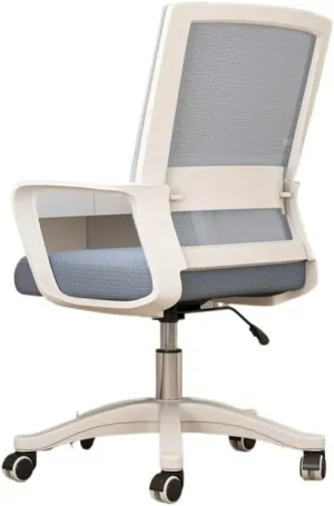 Office Chair Office Desk Chair, Ergonomic Mid-Back Mesh Rolling Work Swivel Task Chairs Comfortable Lumbar Support for Home, Bedroom, Study, Dorm, Student Chair for Desk(White)