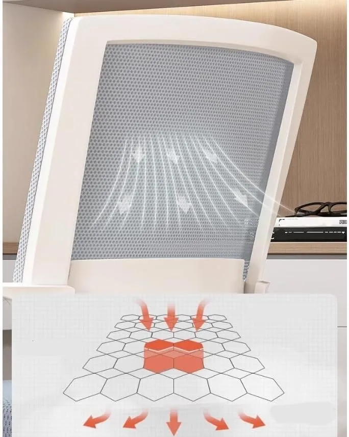 Office Chair Office Desk Chair, Ergonomic Mid-Back Mesh Rolling Work Swivel Task Chairs Comfortable Lumbar Support for Home, Bedroom, Study, Dorm, Student Chair for Desk(White)