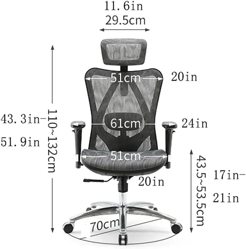 Office Desk Ergonomic Mesh Office Chair High-Back Desk Chair Rotating Computer Work Chair Study Home Comfortable Sedentary Computer Chair Home Office Chair (Color : Gray B)