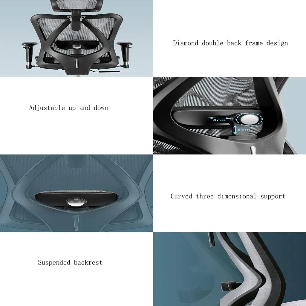Office Desk Ergonomic Mesh Office Chair High-Back Desk Chair Rotating Computer Work Chair Study Home Comfortable Sedentary Computer Chair Home Office Chair (Color : Gray B)