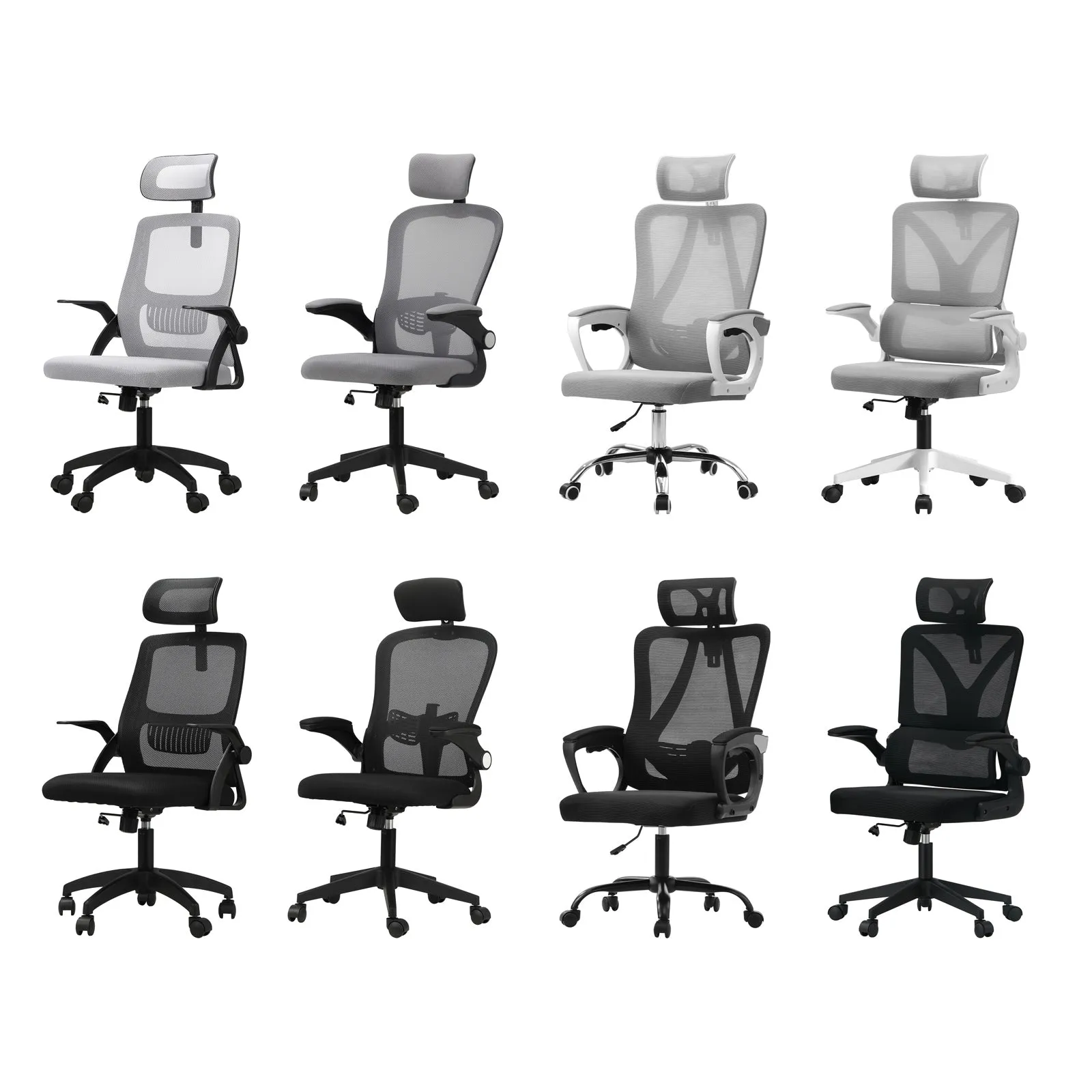 Oikiture Mesh Office Chair Executive Fabric Gaming Work Study Seat Computer