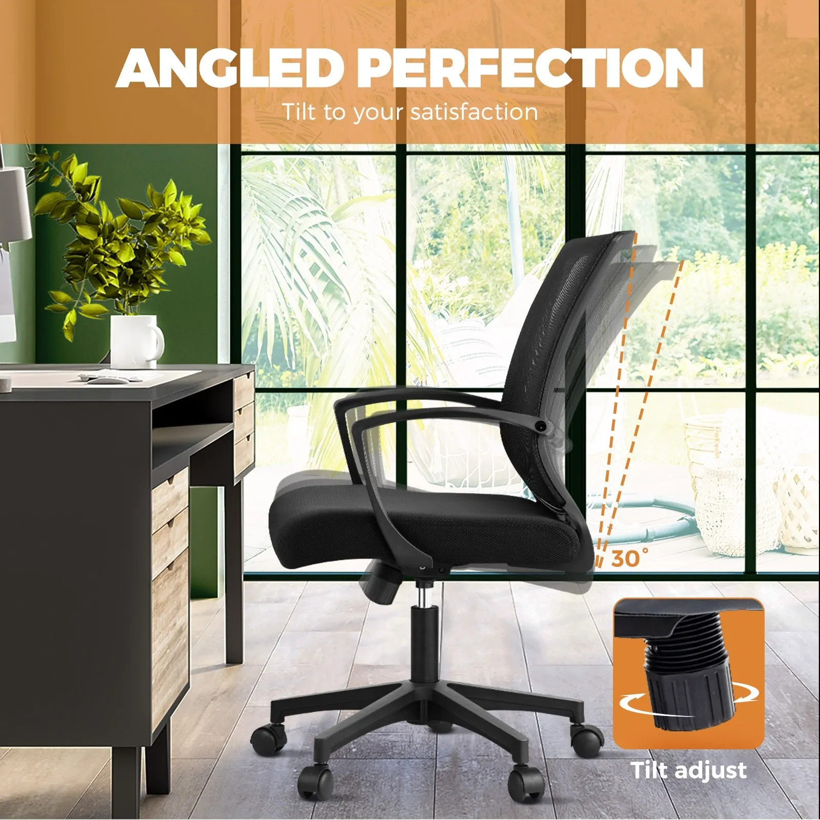 Oikiture Office Chair Executive Mesh Computer Chairs Study Work Gaming Chair