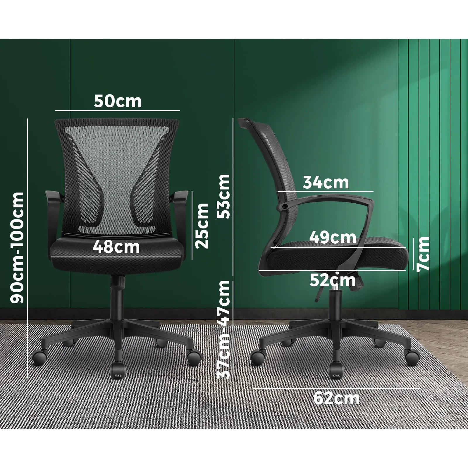 Oikiture Office Chair Executive Mesh Computer Chairs Study Work Gaming Chair