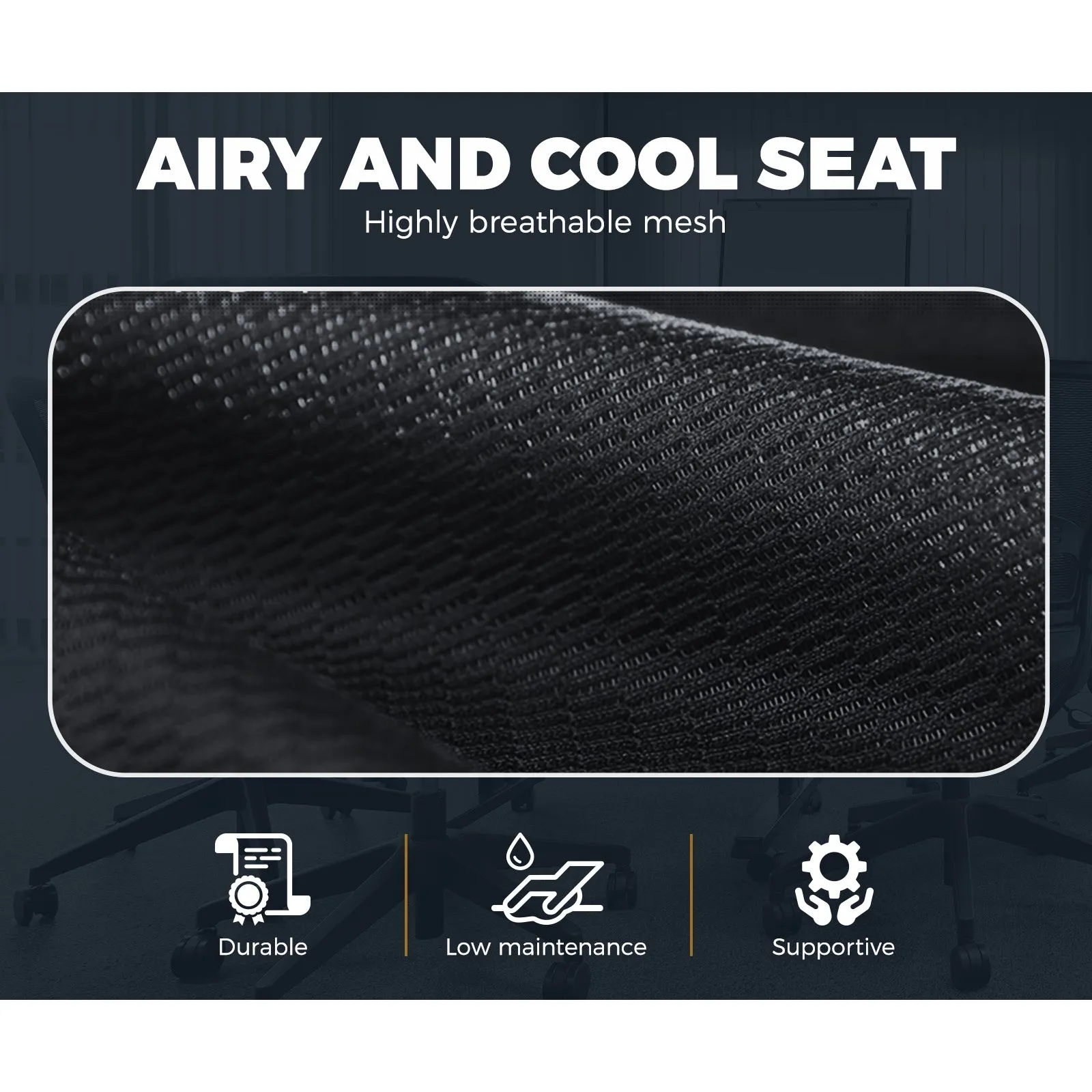 Oikiture Office Chair Mesh Gaming Chair Grey