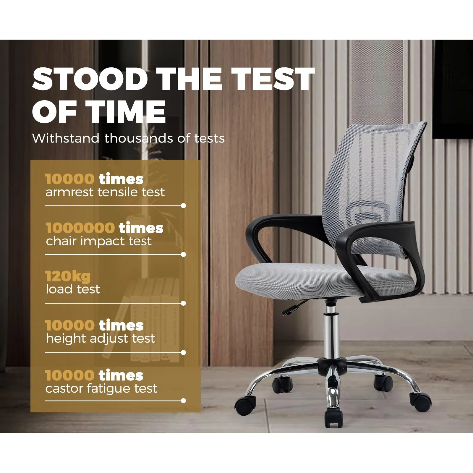Oikiture Office Chair Mesh Gaming Chair Grey