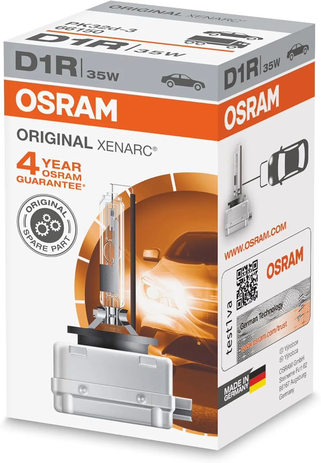 OSRAM XENARC ORIGINAL D1R xenon headlamp bulb 66154  100% 4150K 1 piece in folding box