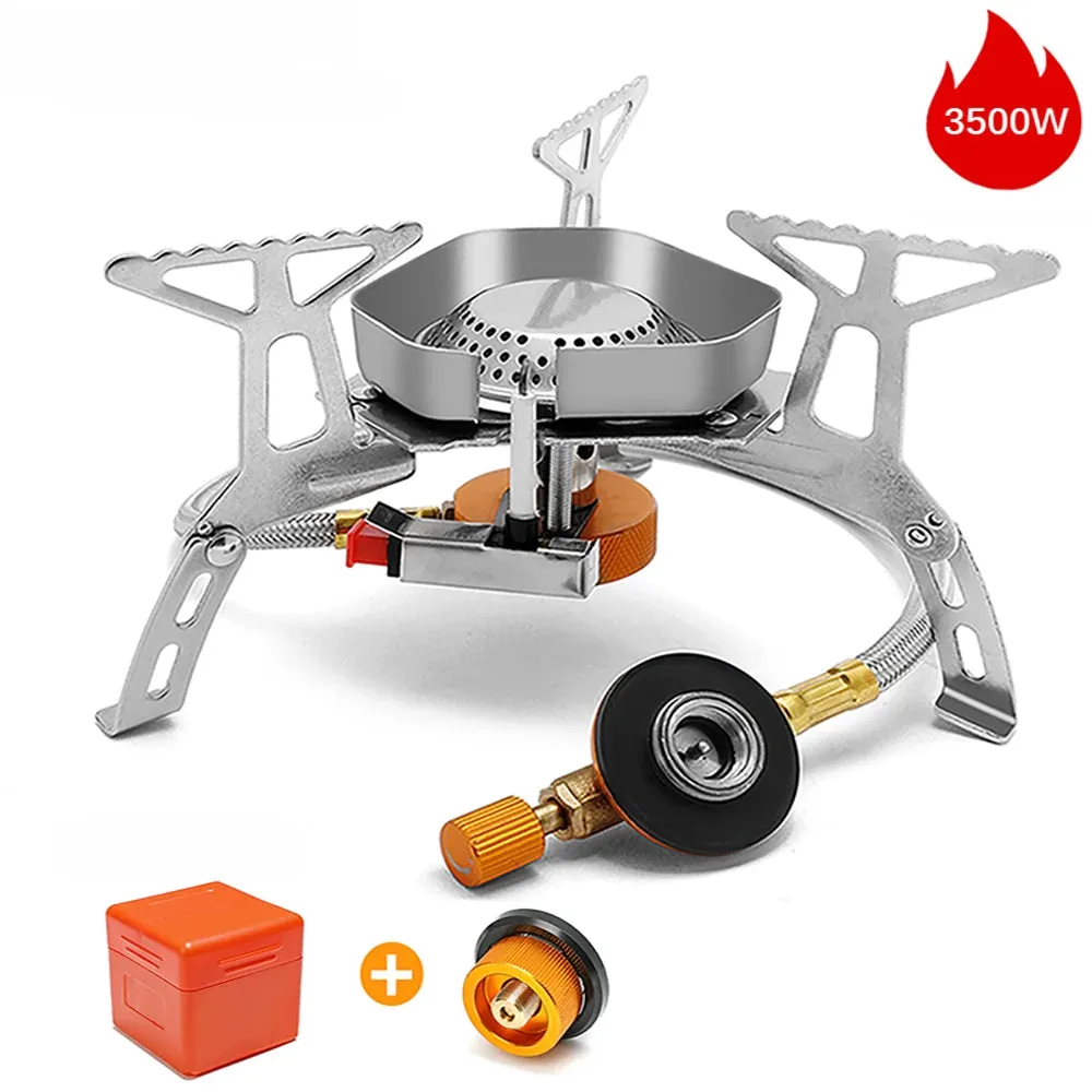 Outdoor Camping Head Stove Tourist Portable Windproof Stove Camping Picnic Survive Burner 5800W Big Power Foldable Gas Stove