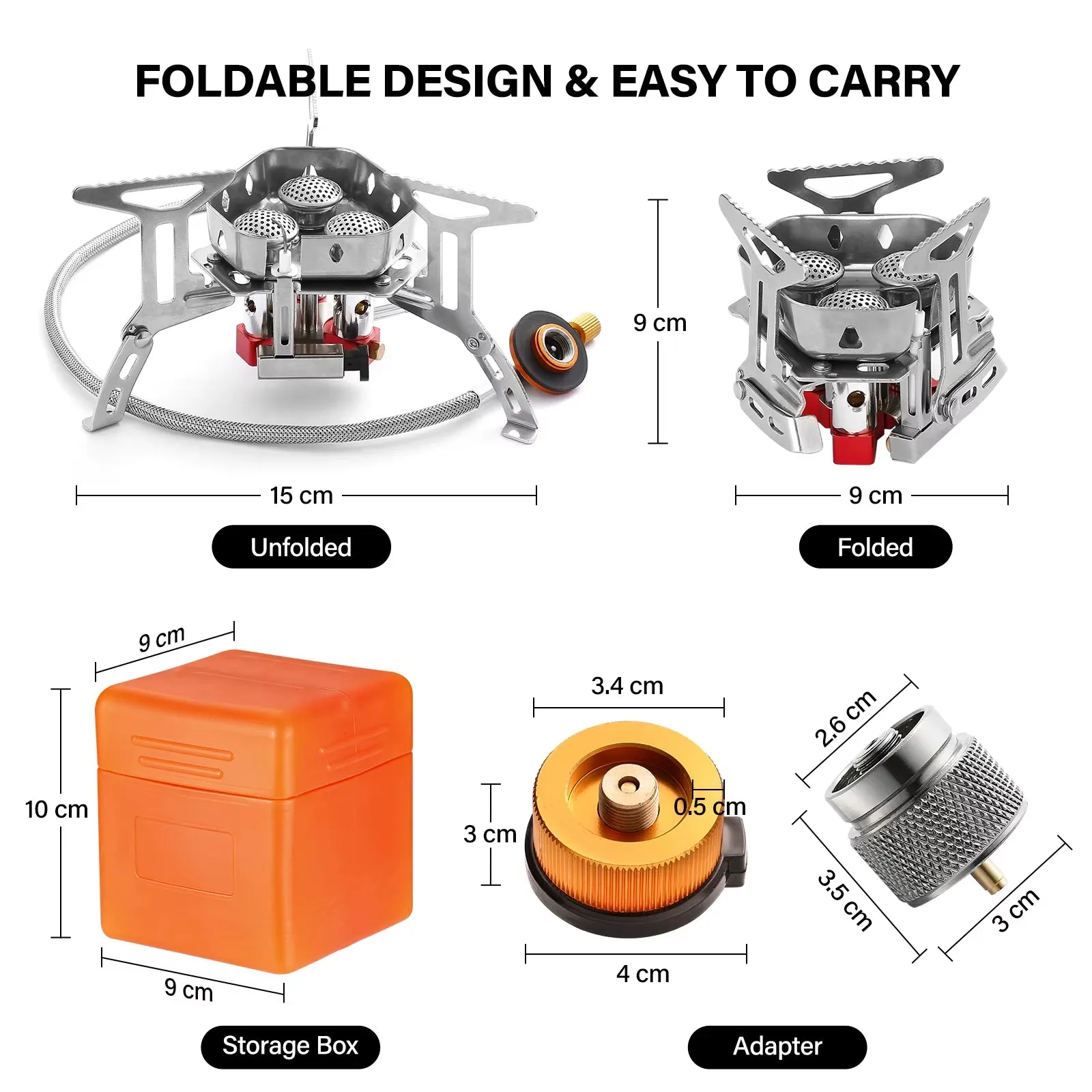 Outdoor Camping Head Stove Tourist Portable Windproof Stove Camping Picnic Survive Burner 5800W Big Power Foldable Gas Stove