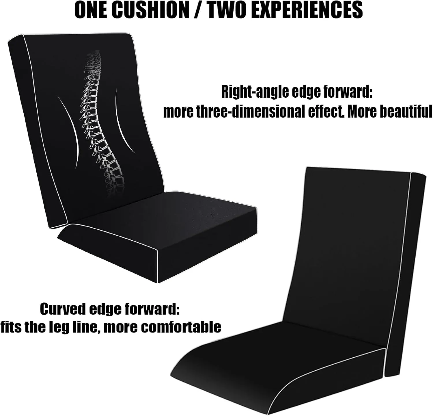 Outdoor Chair Cushion Set 19x19in Patio Furniture Cushions Designed According To The Curve Of The Human Spine,For Patio Furniture,Rocking Chair,Offices, Cars Etc.Waterproof With Removable Cover